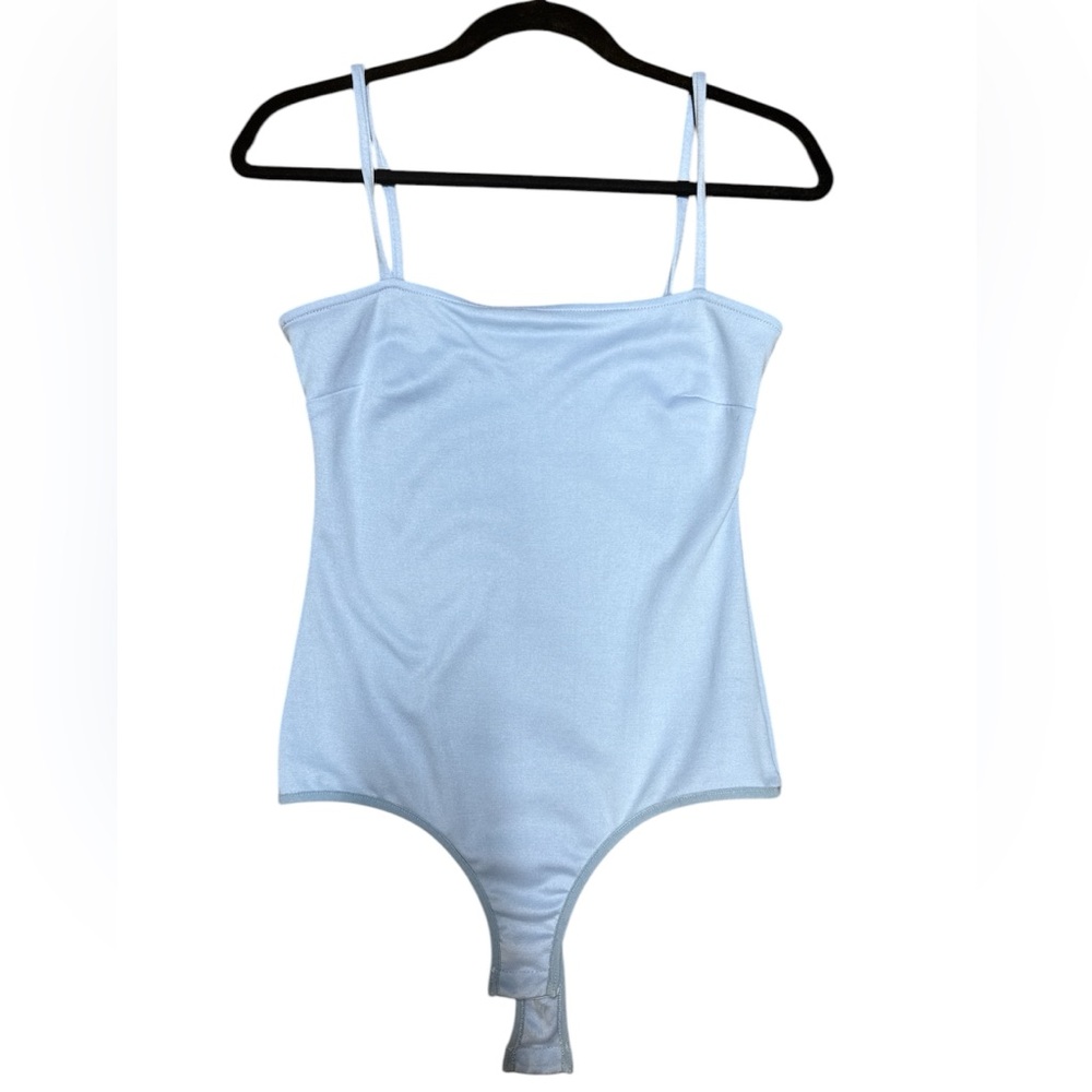 Free People Sky Blue Spaghetti Strap Bodysuit